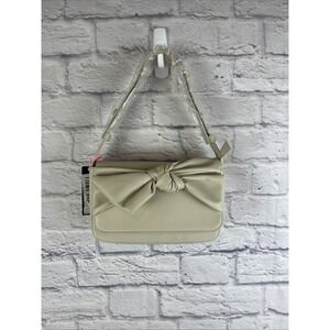 Like Dreams NEW Elaina Bow Vegan Leather Purse Bag Ivory & Gold Coquette Girly